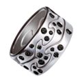 Georg Jensen: FUSION ring - 18 kt. hvidguld med sorte brillanter, 3 dele
