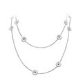 Georg Jensen: DAISY sautoir med dobbeltsidede margeritter i sterling s�lv og hvid emalje