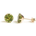 Guld &Oslash;restikker med Peridot - &Oslash;6mm - pr par