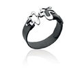 Georg Jensen: SPLASH bracelet 429B, black calfskin