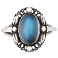 Georg Jensen: MOONLIGHT BLOSSOM ring - sterling s�lv med m�nesten
