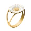 Georg Jensen: DAISY ring - forgyldt sterling s�lv med hvid emalje