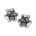 Skagen Designs: Two Tone Black Flower Earrings