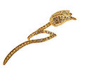 Broche med blomst i guld