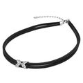 Skagen Designs: Black Leather Necklace with Pendant