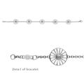 Georg Jensen: DAISY armb�nd med dobbeltsidede margeritter i sterling s�lv og hvid emalje