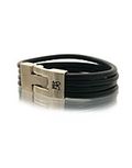 Uno De 50: Pulsera Cuero Negro Mujer