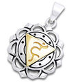 Chakra vedh&aelig;ng 5 Chakra - Vishuddaishudda - Halschakraet - 31mm - u/k&aelig;de
