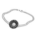 Georg Jensen: DAISY armb�nd - rhodineret sterling s�lv med sort emalje
