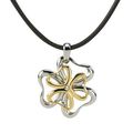 Skagen Designs: Gold Flower Leather Necklace