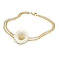 Georg Jensen: DAISY armb�nd - forgyldt sterling s�lv med hvid emalje