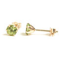Guld &Oslash;restikker med Peridot - &Oslash;4mm - pr par