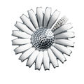 Georg Jensen: DAISY broche/vedh�ng med hvid emalje og diamanter (43 mm)