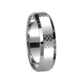 Checked Edged Tungstenring