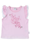 Stummer - Bluse i Lyser�d med Rose Motiv