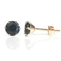 Guld &Oslash;restikker med Safir - &Oslash;5mm - pr par